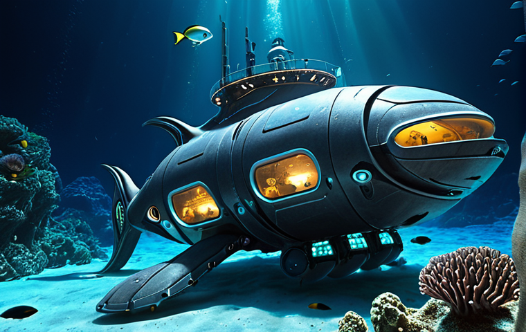A sprawling, futuristic deep-sea city, robustly constructed with advanced, transparent titanium alloys and ultra-high-strength ceramic composites. The modular structures glow softly with integrated sustainable energy sources like geothermal and OTEC, illuminating the perpetual darkness. Autonomous underwater robots are subtly visible, engaged in precision construction. Bioluminescent marine life, including exotic deep-sea creatures, gracefully navigates around the city, emphasizing a harmonious coexistence between human ingenuity and the mysterious ocean environment. The scene should evoke wonder and the triumph of technology over extreme conditions.